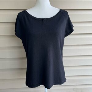 •Tailor B. Moss• Black Short Sleeve Sweater Top - Size Large